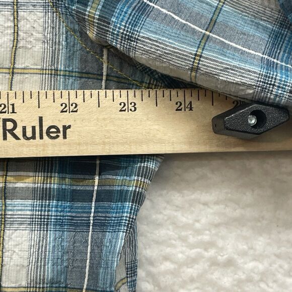 Kuhl Shirt Mens Large Blue Plaid Button Down Pocket Outdoor Short Sleeve Casual - Picture 10 of 12